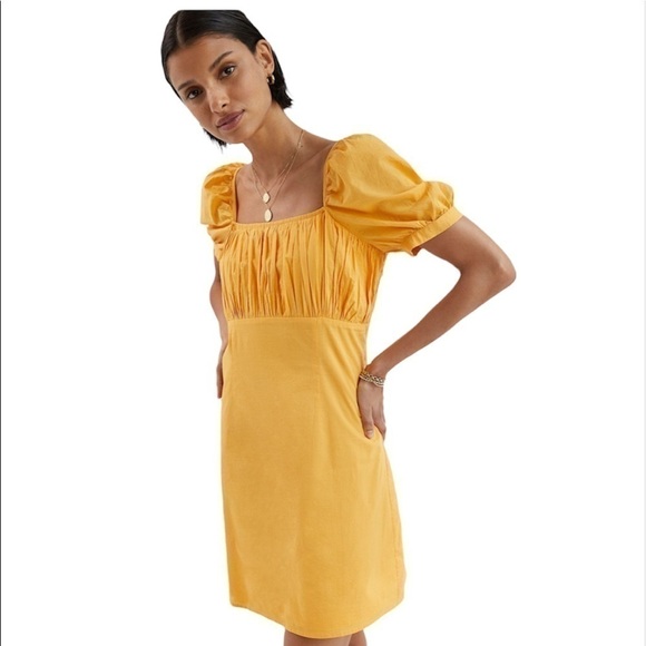 Anthropologie Gathered Puff Sleeve Mini Dress XL - Picture 6 of 6